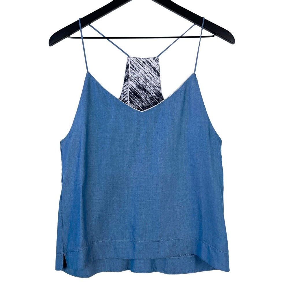 Lululemon (8) Chambray V-Neck Flowy Cami Tank Top Blue